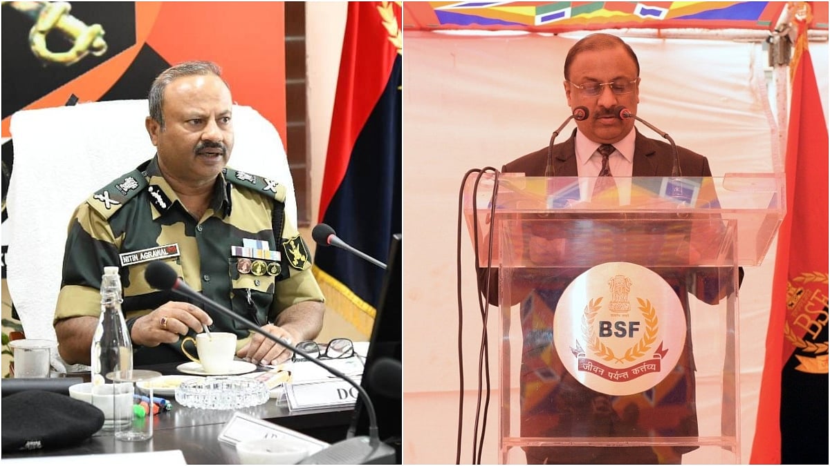 X/@BSF_Comd_Raipur/@BSF_India : L: Nitin Agarwal | R: YB Khurania | 